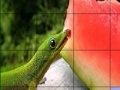 Juego Hungry chameleons slide puzzle