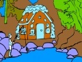 Juego Fisherman and mountain home coloring