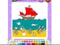 Juego Ship on the sea coloring