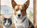 Juego Jigsaw Puzzle: Oil Painting Dog And Cat
