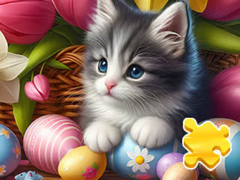 Juego Jigsaw Puzzle: Easter Cat
