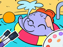 Juego Coloring Book: Elephant Swim