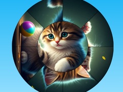 Juego Round Jigsaw Puzzle Collect Pictures with Cute Kittens