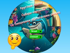 Juego Round Jigsaw Puzzle Collect Pictures of Funny Ocean Inhabitants