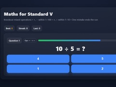 Juego Maths For Class V