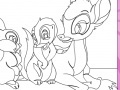 Juego Bambi, Flower, and Thumper Coloring