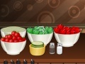 Juego Millefeuille of tomatoes with cucumber