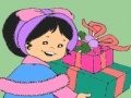 Juego Little girl birthday gift coloring