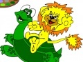 Juego Lion cub and a large turtle
