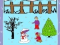 Juego Snow man and winter night coloring