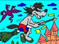 Juego Coloring: Wolf on a broomstick