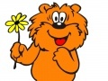 Juego Bear cub with a beautiful camomile